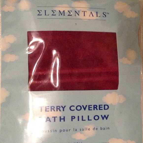 New Terry Covered Bath Pillow Burgundy Wine Garnet Purple Color For the Bathtub - Picture 2 of 3